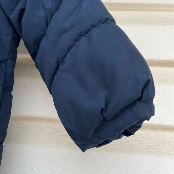 Baby Gap dark blue hooded coat,double breasted,ruched hemline,quilted pattern 3T - Picture 4 of 9